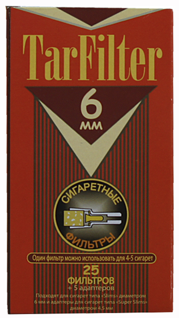 Фильтр-мундштук д/сигарет TarFilter 6mm *25